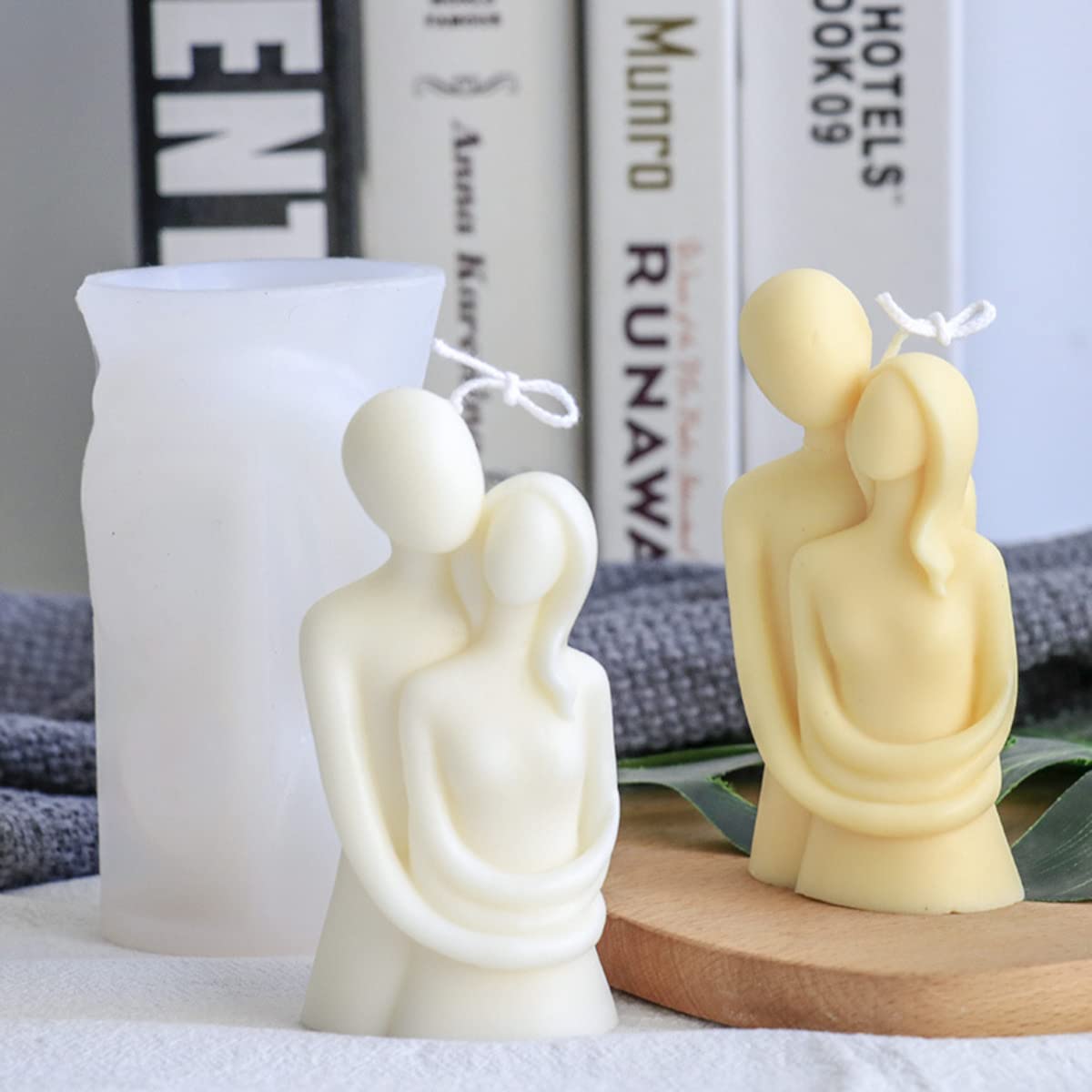 2 Pack Silicone Resin Flower & Candle Mold - Round & 3D Cylinder Molds for Handmade Candles & Soap