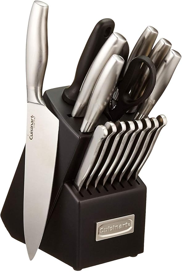 Cuisinart C77SS-15PG 15pc German Stainless Steel Hollow Handle Cutlery Block Set