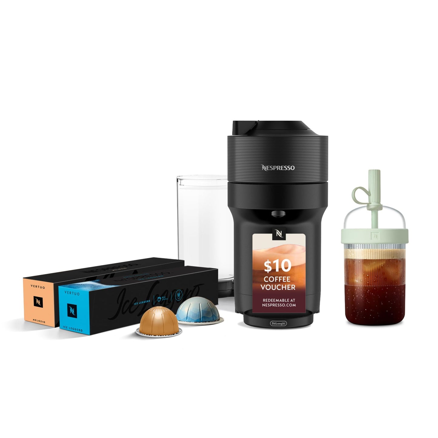 Nespresso Vertuo Pop+ Coffee Machine with Milk Frother, Pacific Blue