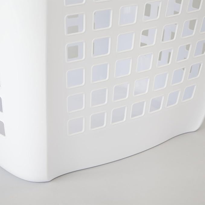 Sterilite Ultra Easy Carry Laundry Hamper, Comfort Handles to Easily Carry Clothes Between the Bedroom and Laundry Room, Plastic, White, 12-Pack