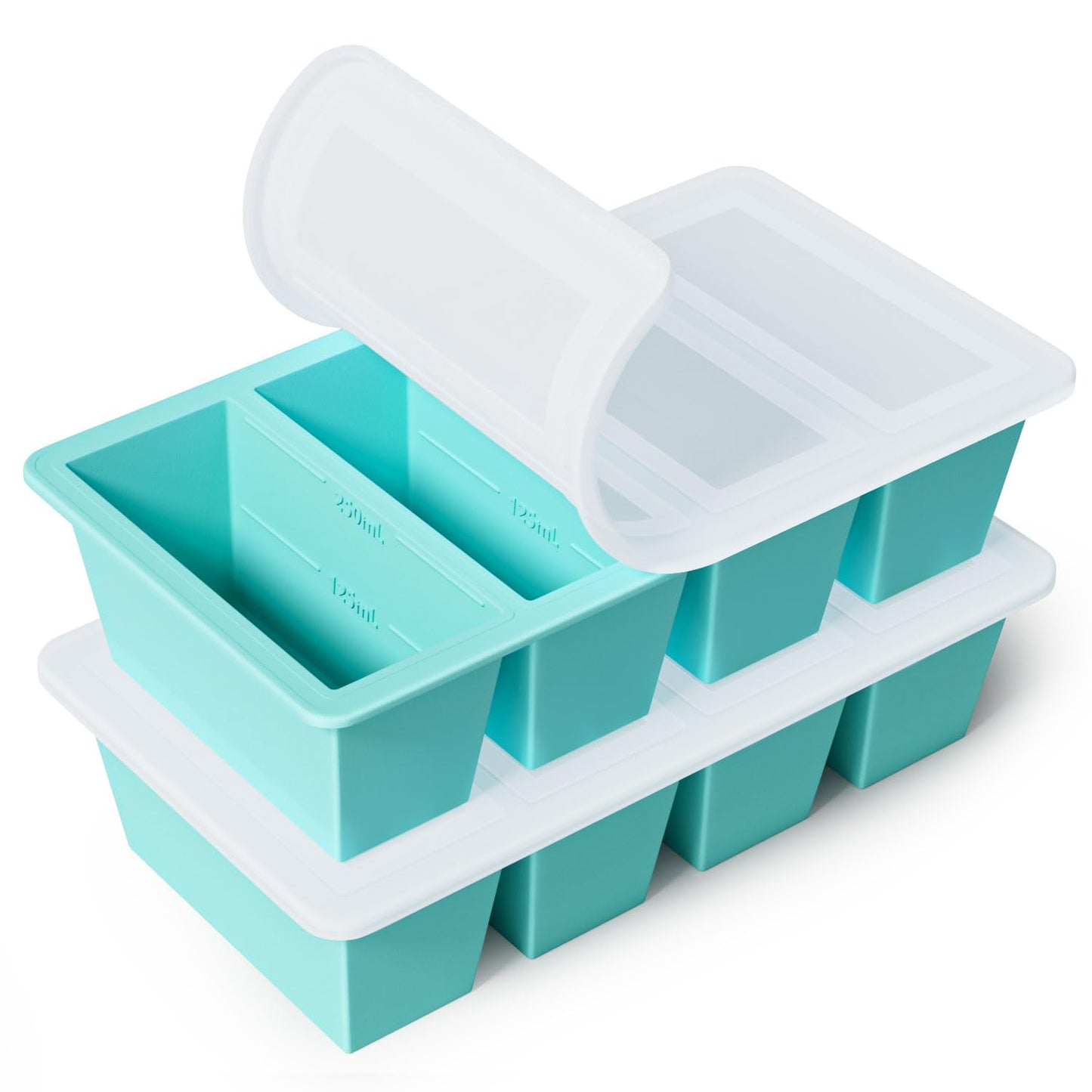 Silicone Freezer Tray for Sauce Cube: GGOW Silicone Freezing Tray for Soup Storage - Freeze 250mL 125mL Souped Broth Portion