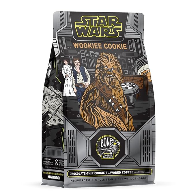 Bones Coffee Company Star Wars Twin Sun Tiramisu Flavored Coffee, Medium Roast Low Acid Arabica Beans Compatible with Auto drip and French Press Coffee Maker, 12 Oz Whole Bean