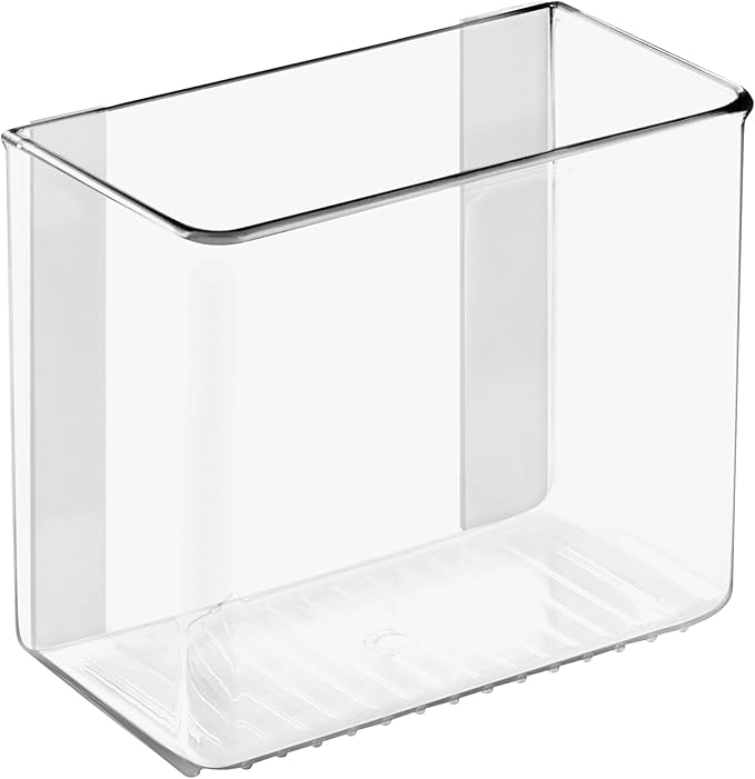 iDesign Adhesive Organizer Bin - Damage-Free Hanging for Kitchen, Bathroom, or Office - Clear
