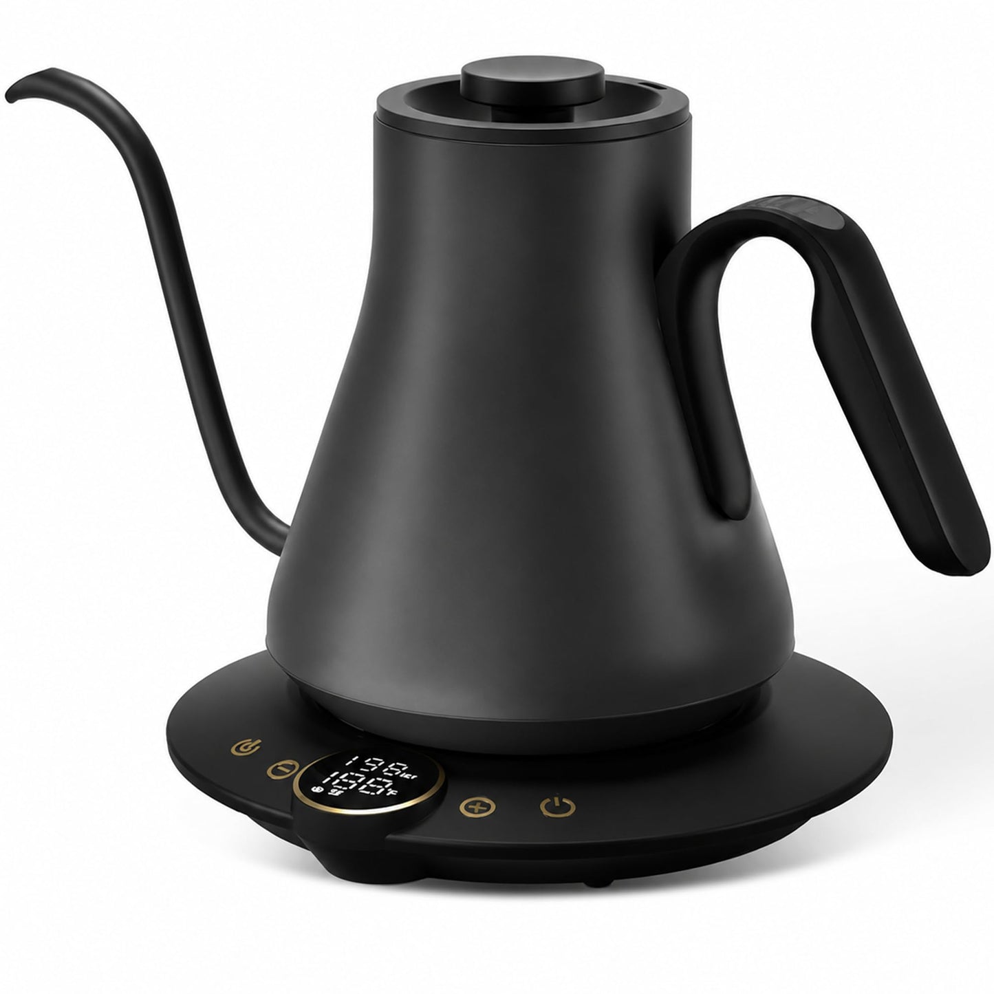 Cocinare Gooseneck Electric Kettle, ±1°F Precise Temperature Control, 1500W Fast Heating, Pour Over Coffee & Tea Kettle with Brew Timer & Keep Warm, Stainless Steel, 0.9L (Rainforest)