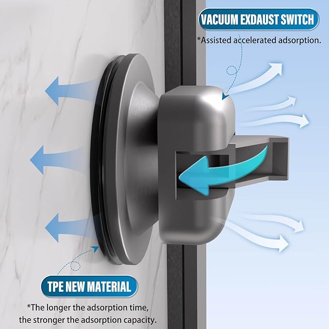 Onemake Corner Shower Caddy with Suction Cups, 2-Pack Removable Aluminum Wall Mounted Organizer Shelves Storage Rack with Towel Bar Portable Hook for Bathroom, Grey