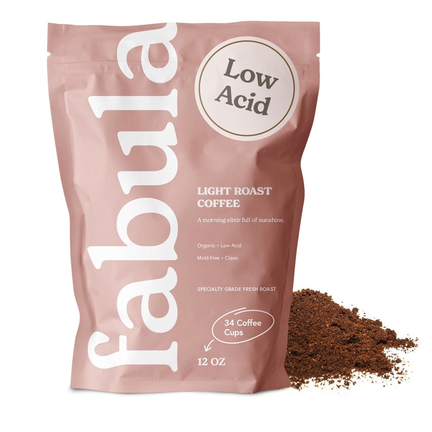 Fabula Buttery Caramel Flavored Organic Coffee Freshly Ground - Organic - Low Acid - Single Origin - Non-GMO - Mold Free - 12 Ounces