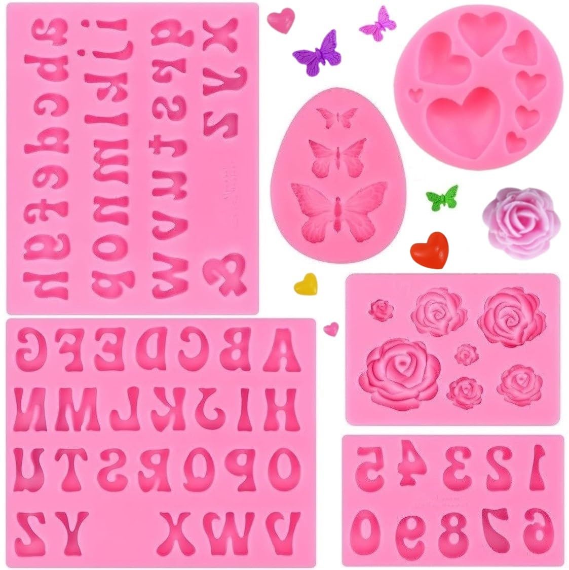 Roses Mold Flower Silicone Cake Molds for Chocolate Sugarcraft Fondant 2Pcs
