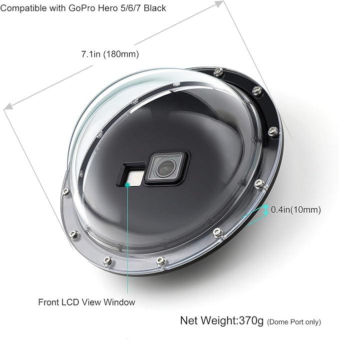 Dome Port for GoPro Hero 2018/7/6/5 Black
