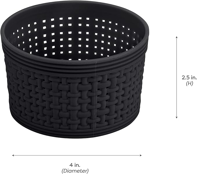 Simplify 10 Piece Organizing Set | Multiple Size Bins | Multipurpose | Office | Desk | Dorm | Bathroom | Storage Basket | Small Items | Accessories | Black (Pack of 6)