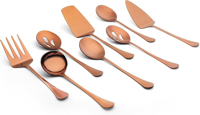 Avador® Premium Set of 8 Stainless Steel Hostess Serving Unitensil Tool Set for Weddings | Buffer | Party | Kitchen | Restaurants