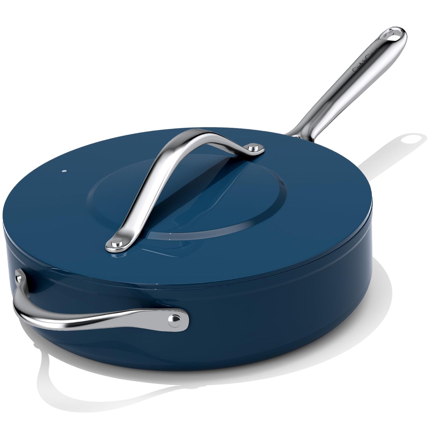 CookinCraze Premium Ceramic Sauté Pan with Lid, 4.5 QT Nonstick Deep Pan