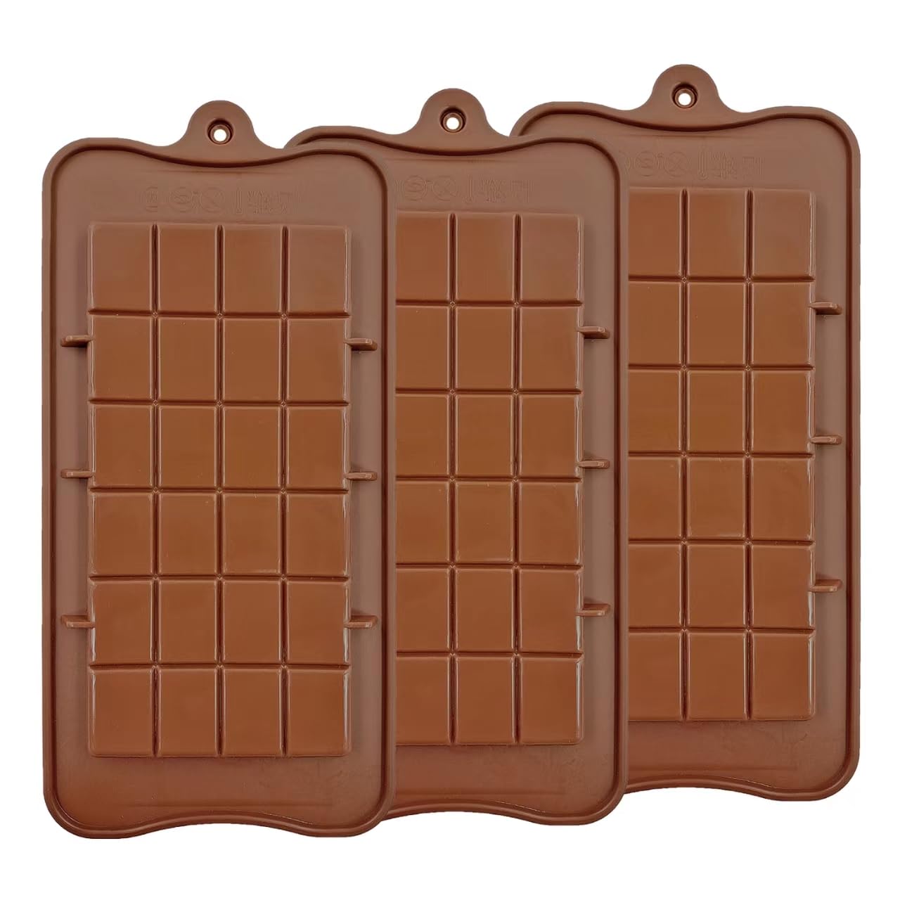 Silicone Break-Apart Chocolate, Food Grade Non-Stick Protein and Energy Bar Mold (Chocolate Bar Mold Set of 4)