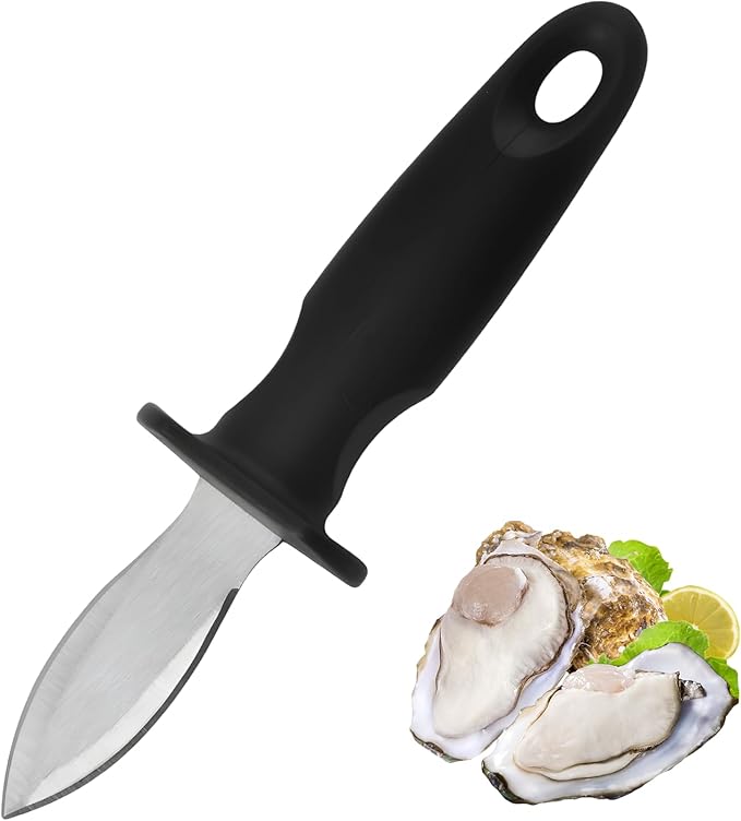 Oyster Knife Shucker Oyster Shucking Tool Perfect for Opening Clams, Mussels, Scallops, Shellfish Ideal for Home Kitchens, Raw Bars & Chefs(1 Pack)
