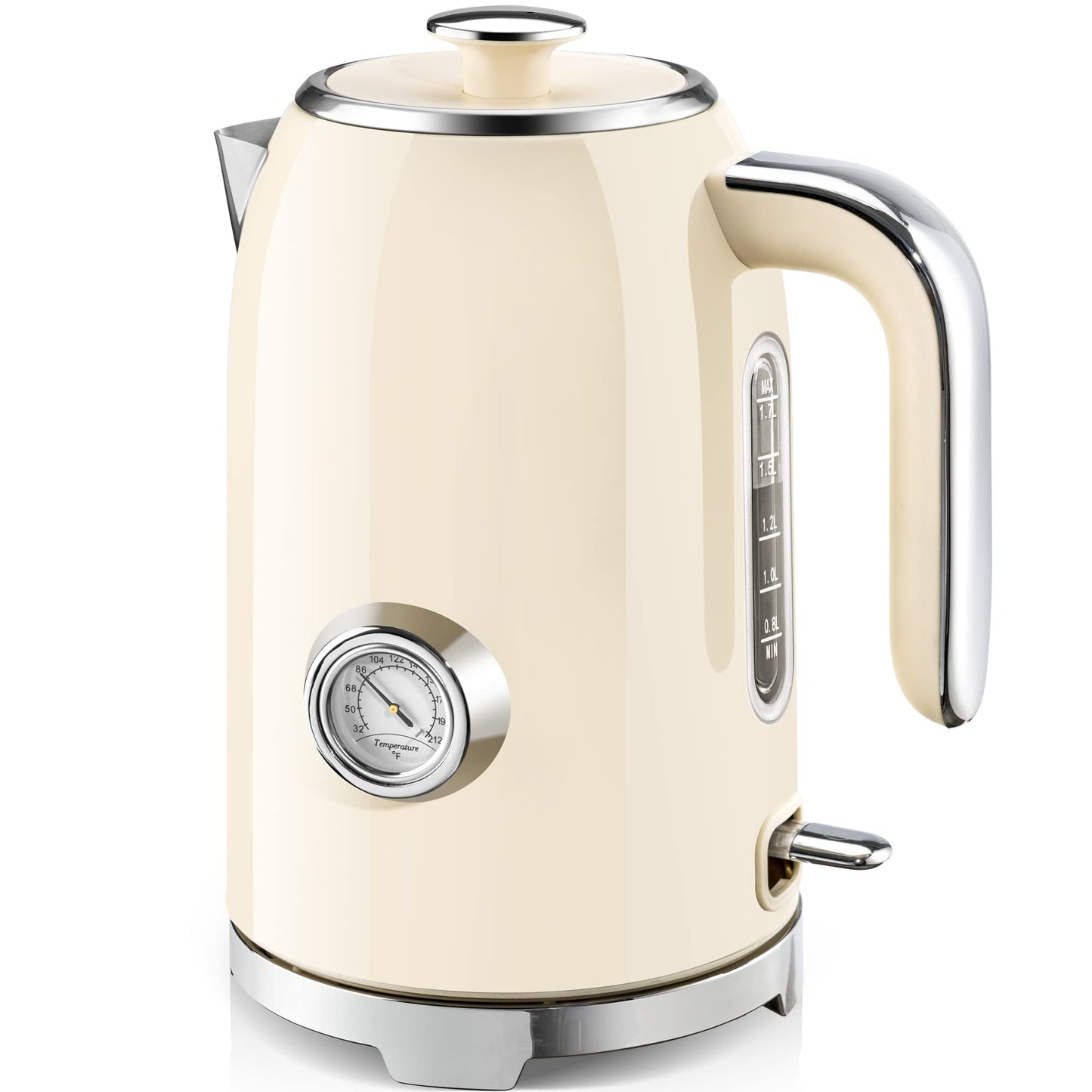 SUSTEAS 57oz Electric Kettle with Thermometer, Hot Water Pot, Retro Yellow