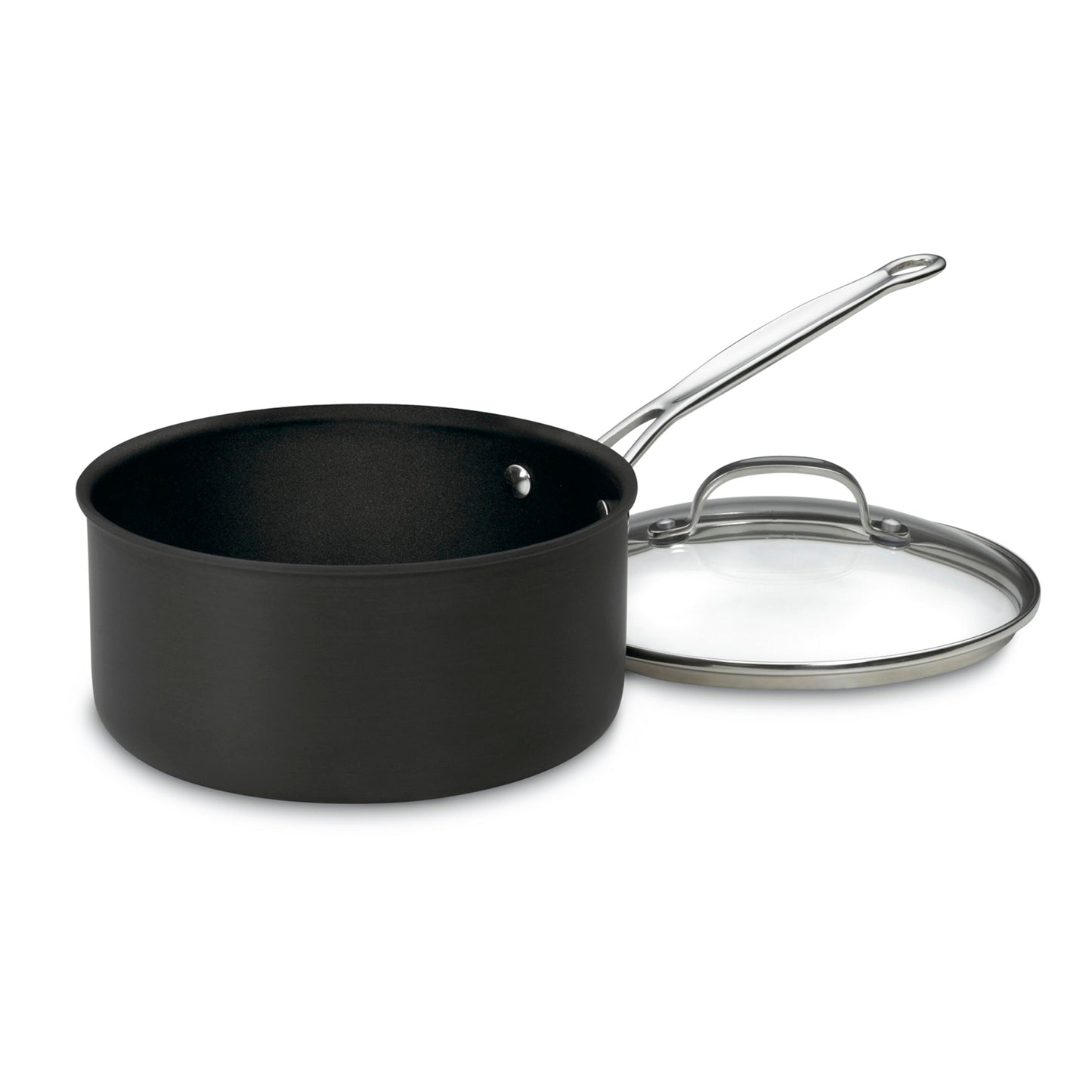 Cuisinart Chef's Classic Nonstick Hard-Anodized 1.5-Quart Saucepan with Lid, Black, 619C-16