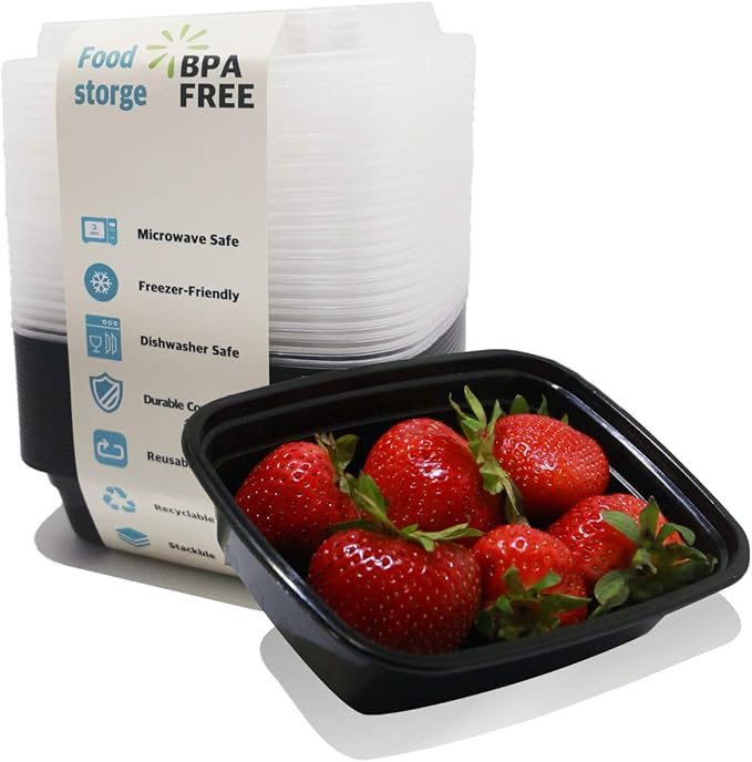 PARTYHIPPO Small Meal Prep Containers Single Lids, 12 OZ 12-pack, Food Storage Bento BPA Free | Stackable | Reusable Lunch Boxes, Microwave/Dishwasher, Freezer Safe,Portion Control