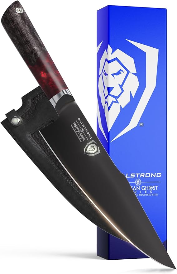 Dalstrong Paring Knife - 4 inch - Spartan Ghost Series - Premium American Forged S35VN Powdered Steel - Razor Sharp Blade - Kitchen Knife - Maple & Red Resin Handle - Sheath