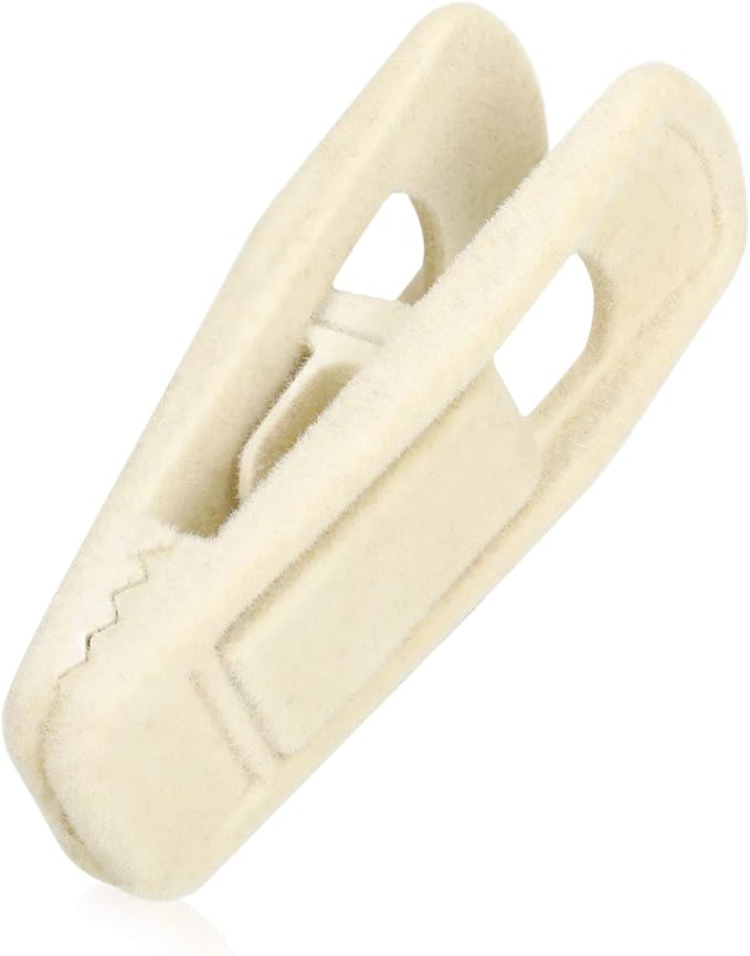 Tinfol Velvet Hanger Clips, 24 Pack Beige Pants Velvet Clips, Premium Large Opening Clothes Pin, Strong Finger Flocked Clip Perfect for Use with Slim-line Clothes Hangers