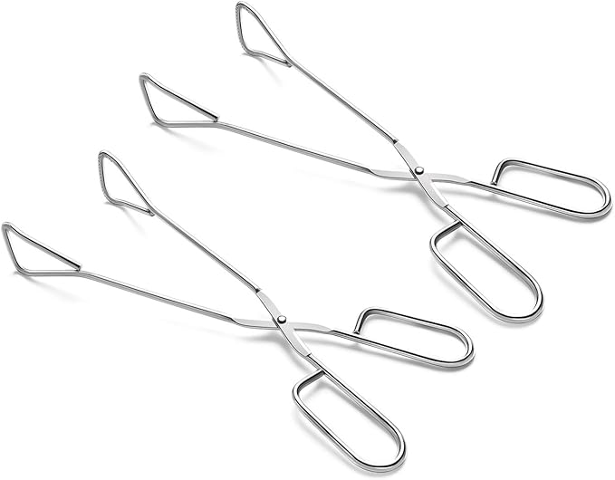 Hiash 9-Inch and 11-Inch Heavy Duty Stainless Steel Kitchen Tongs - Comfortable Ergonomic Grip, Scissor Design, Heat Resistant for BBQ and Cooking