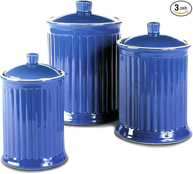 Omniware Simsbury Canisters 88 Oz - Simply Blue, Set of 3