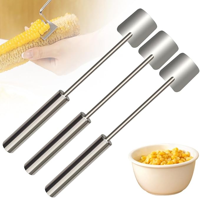 Easy Clean Stainless Steel Corn Peeler - New Corn Stripper for Home Kitchen & Restaurant Chef