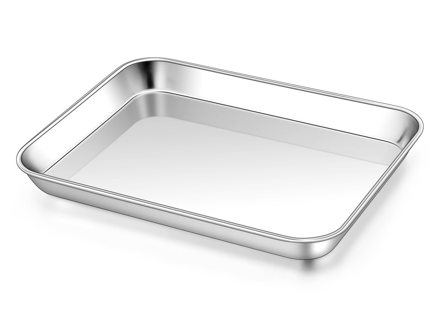 Homikit 9x13 Inches Stainless Steel Quarter Sheet Pan Set of 2, Non Toxic