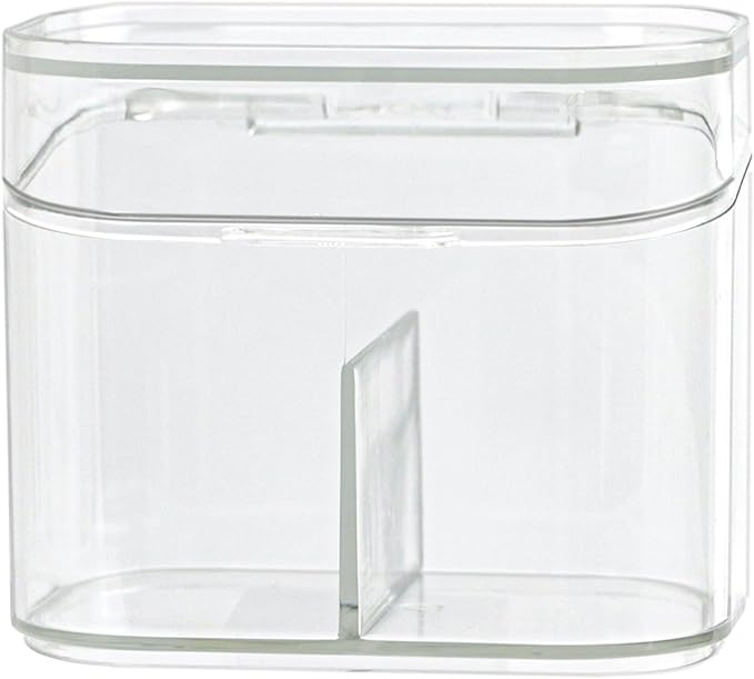 Clear Bathroom Organizer, 2-Size Essentials Set for Hail Accessories & Beauty Supplies,Cotton Swabs,Balls,Pads - Small Clear Plastic Canister Apothecary Jar Set, Vanity Makeup Storage Organizer (S)