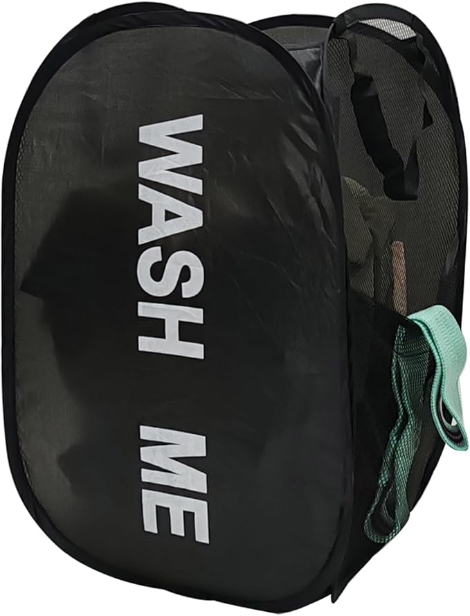 Collapsible Laundry Basket Foldable Laundry Hamper Pop Up Basket Dirty Clothes Hamper for College Dorm, Travel, Cruise, Hotel, Black