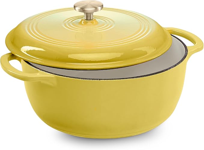 Best Choice Products 7.5 Quart Enamel Cast-Iron Round Dutch Oven, Family Style Heavy-Duty Pre-Seasoned Cookware for Home, Kitchen, Dining Room, Oven Safe w/Lid, Dual Handles - Blue