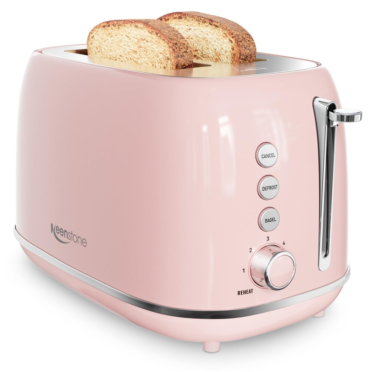2 Slice Retro Stainless Steel Toaster with Bagel, Cancel, Defrost Function and 6 Bread Shade Settings Bread Toaster, Extra Wide Slot and Removable Crumb Tray (Black)