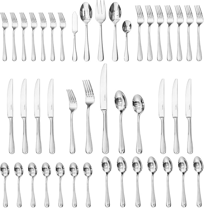 Silverware Set for 8,45 Piece Stainless Steel Flatware with Serving Utensil