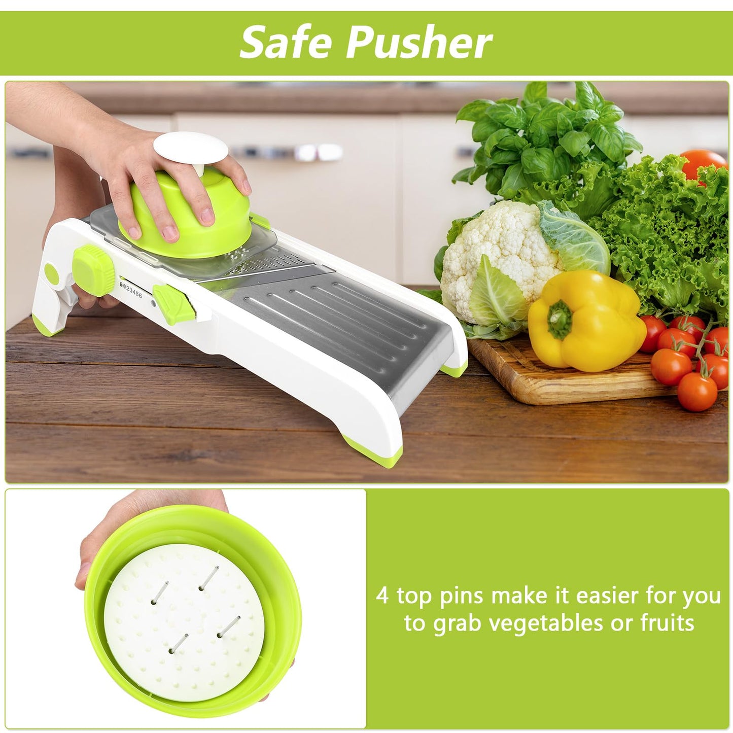 Foyucool Mandoline Slicer for Kitchen, Adjustable Vegetable Potato Slicer