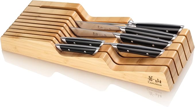 Cangshan HELENA Series German Steel Forged BBQ Knife Set (White, 8-Piece In-Drawer Set)