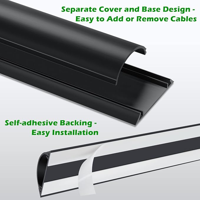 Cord Cover Floor 68in, Large Capacity Floor Cable Cover, Hard PVC Cord Hider