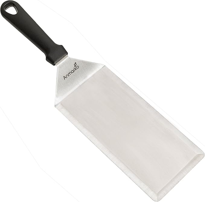 Stainless Steel Metal Griddle 4 x 8 inch Spatula - Spatula Hamburger Turner Scraper - Pancake Flipper - Great for BBQ Grill and Flat Top Griddle - Commercial Grade
