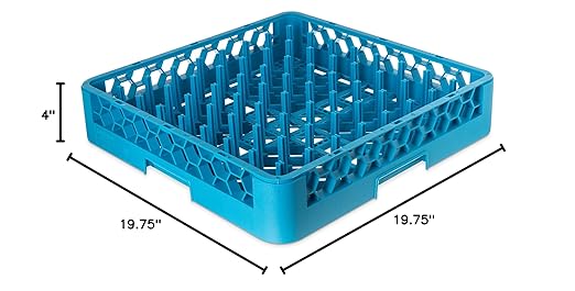 Carlisle FoodService Products OptiClean Peg Dish Racks with Extra Tall 2.94" Pegs – Peg Dish Racks for Charger Plates, Pasta Bowls, Large Platters, Blue, (Pack of 6)