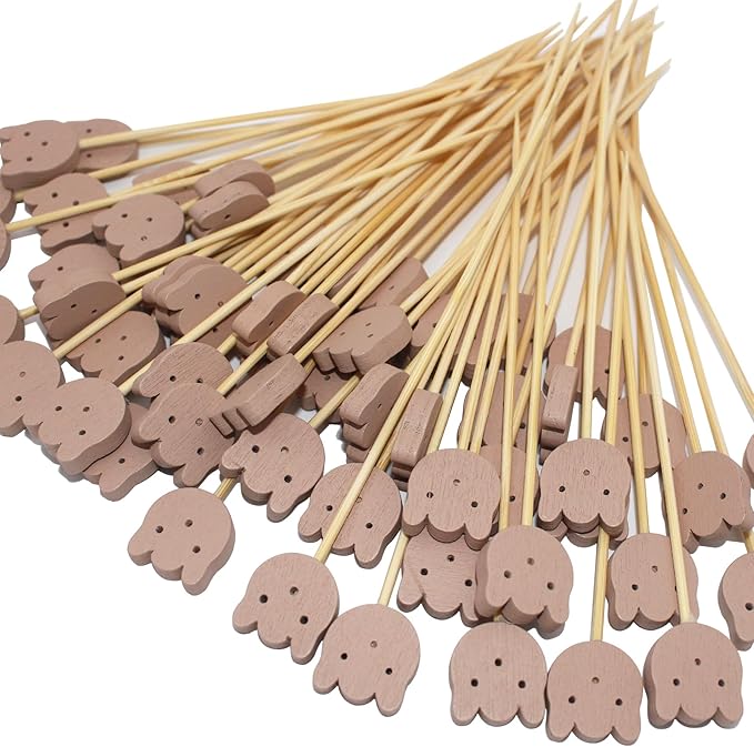 BLUE TOP 4.7 in 200PCS Wooden Ball Food Cocktail Picks Food Skewers Bamboo Picks for Charcuterie, Appetizers, & Cocktail Picks For Parties