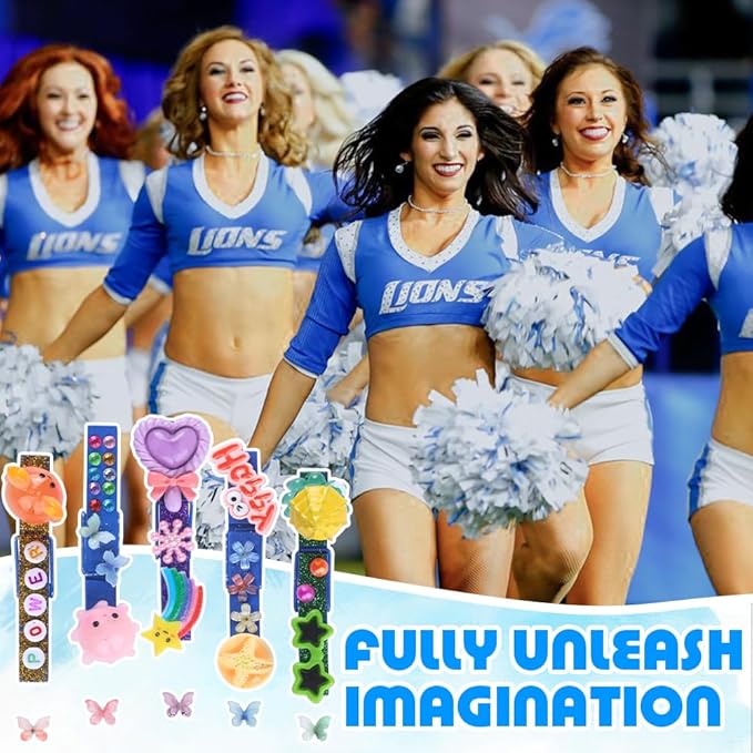 JOICEE 80 Set Cheer Pins Spirit Clips,80 Clothes Pins 126 Mini Resin Animals Bows Daisy and Stickers Pen Over 300 Beads Pearls for Cheerleading Backpacks Ribbon Team Classroom Cheer Gifts Bulk(Blue)