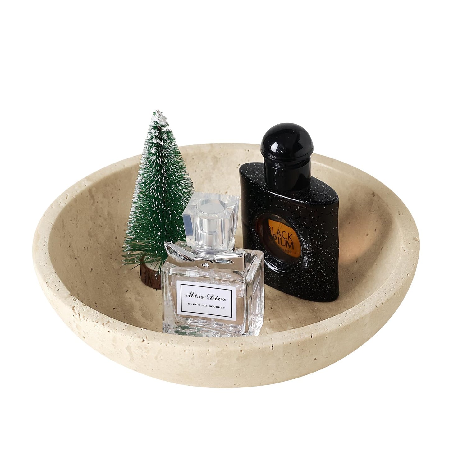SZGYCSM Decorative Bowl,Travertine Bowl Modern Key Bowls for Entryway Table, Pedestal Bowls for Dining Table Center,Living Room, Kitchen Decor Modern Home Decor Marble Bowl (7.8 Inch)