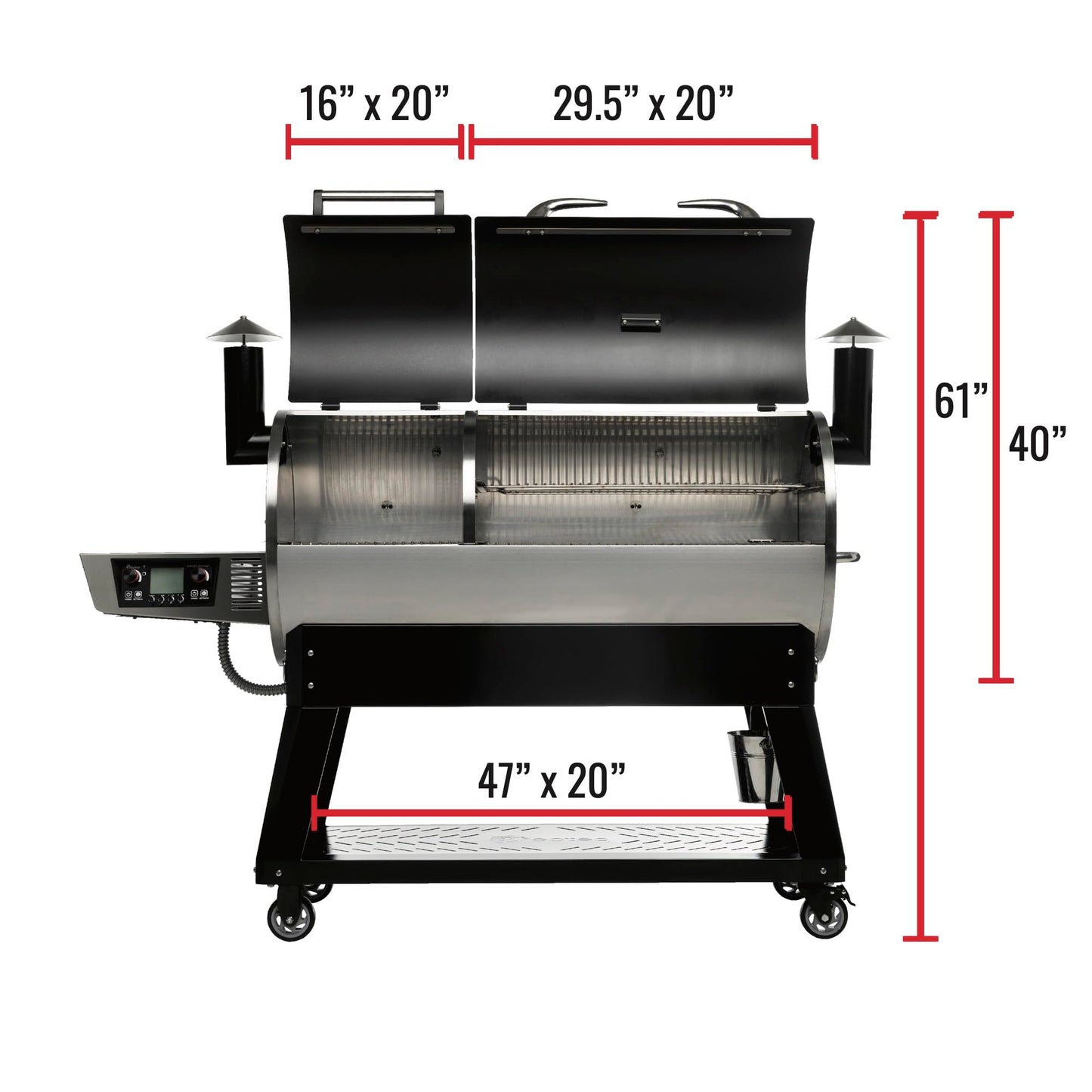 recteq DualFire 1200 Wood Pellet Smoker Grill, Wi-Fi Electric Pellet Grills, Dual Chambers for Hot and Fast + Low and Slow Cooking
