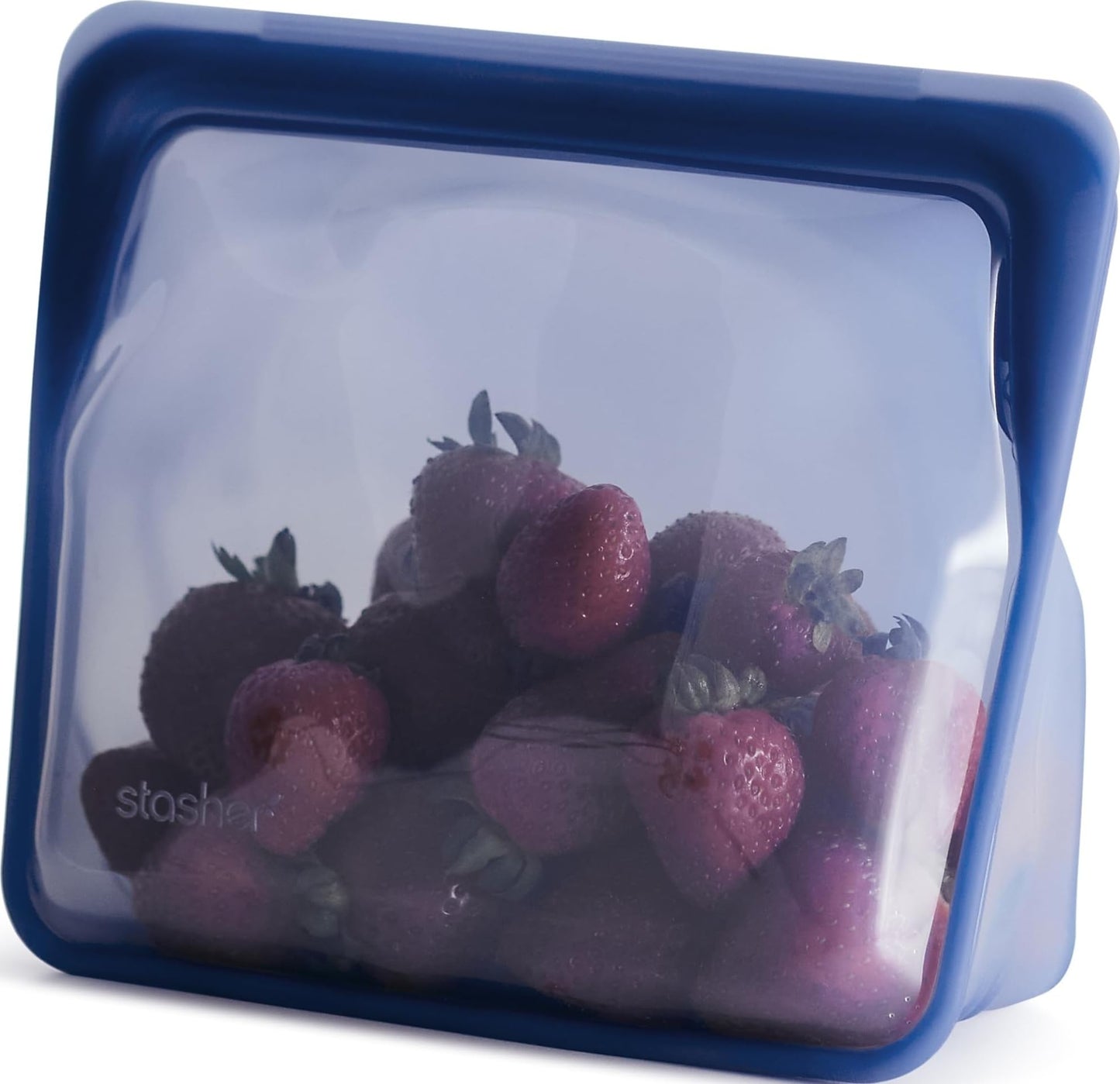 Stasher Reusable Silicone Food Storage Bag, Stand-Up Mid, Clear, 56 oz