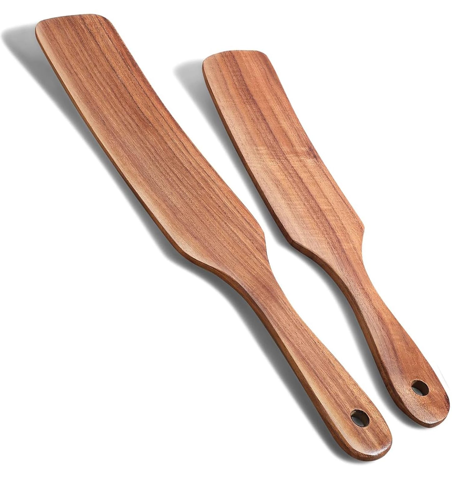 Spurtle Set, Natural Acacia Wooden Kitchen Utensils Set of 2, Wooden Spoons Utensils for Cooking, stirring, Mixing, Serving, spurtles kitchen tools as seen on tv for NonSick Cookware