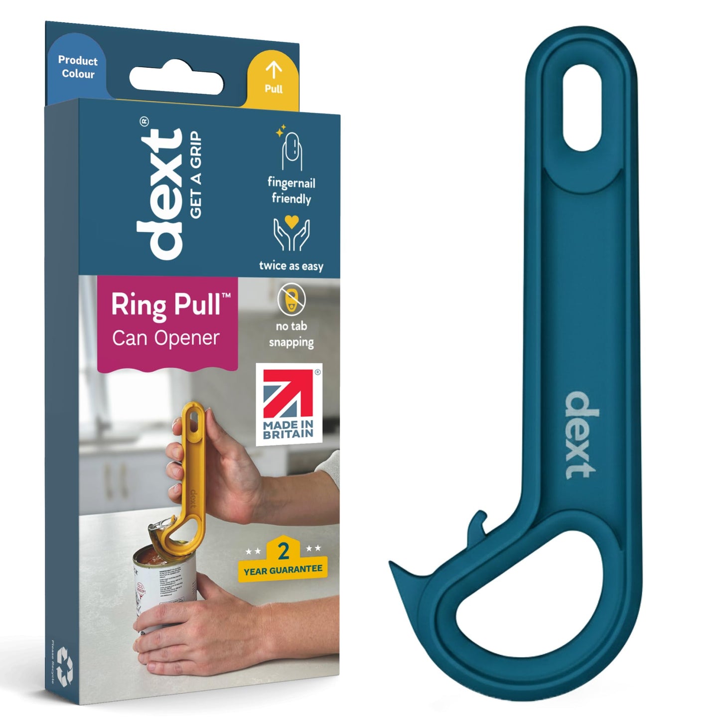 Dext - Ring Pull Can Opener, Pop Can Opener for Seniors, Arthritis, and Parkinson’s, Easy Open, Ergonomic Handle with Comfortable Grip. Perfect for Soda, Pet Food, and More (Apricot)