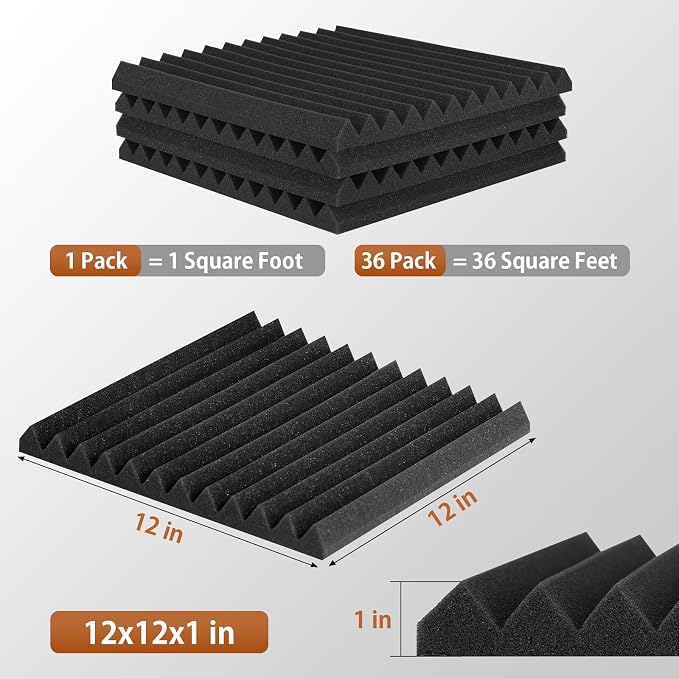 36 Pack Acoustic Foam Panels