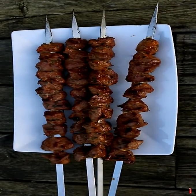 Vokop 12 Pack Kebab Skewers 22 Inch Stainless Steel Grilling Skewer