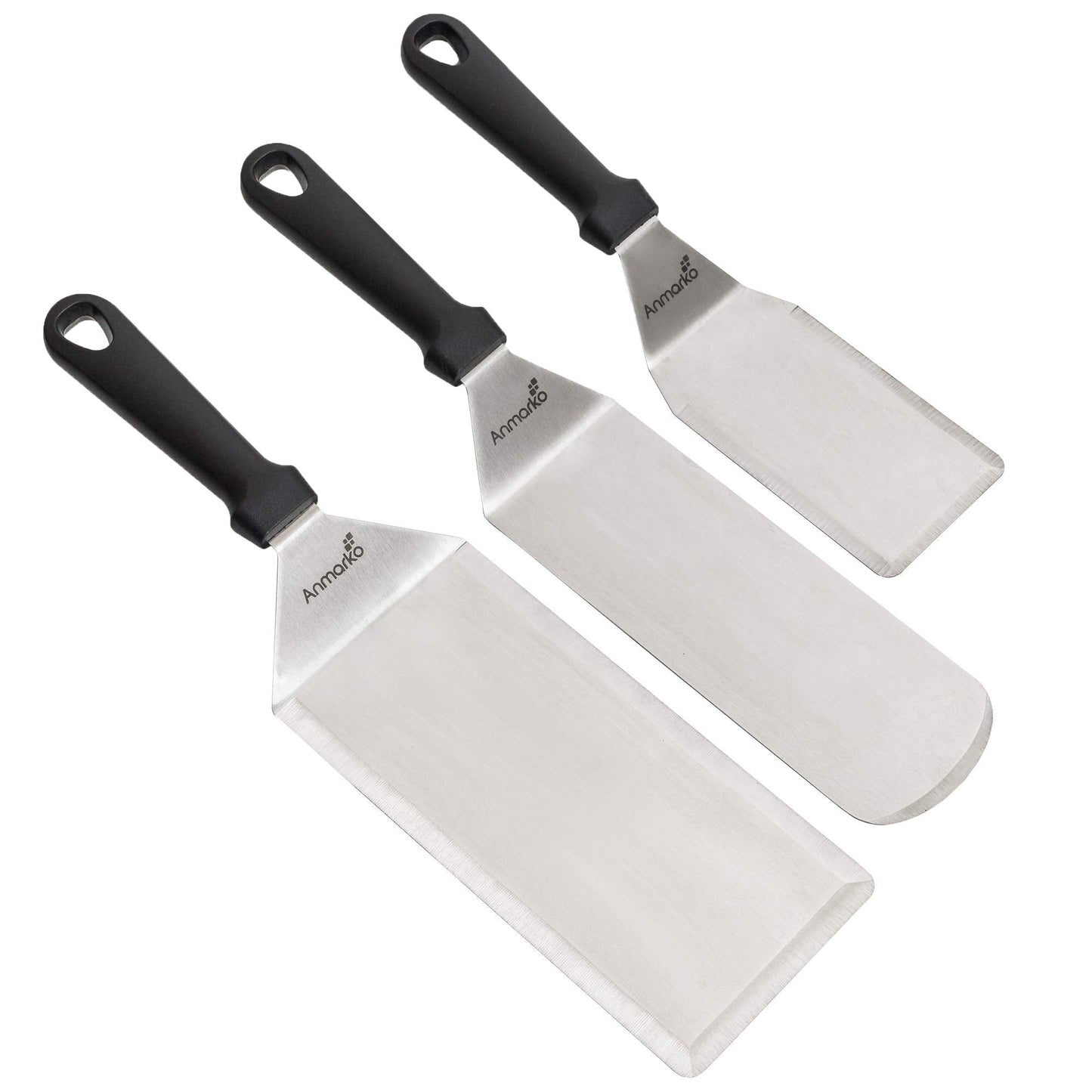Metal Spatula Set Stainless Steel Hamburger Turner Griddle Flipper Scraper for BBQ Grill Flat Top