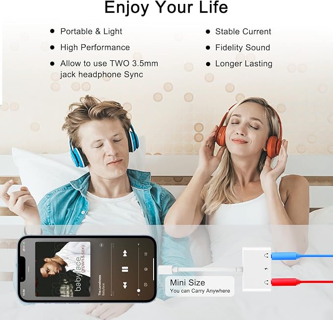 3 in 1 Dual 3.5mm Headphone Jack Adapter