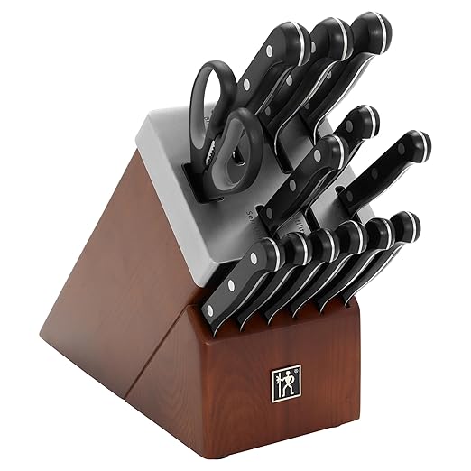 HENCKELS Solution Razor-Sharp 7-pc Knife Block Set, Chef Knife, Bread Knife, German Engineered Informed by 100+ Years of Mastery