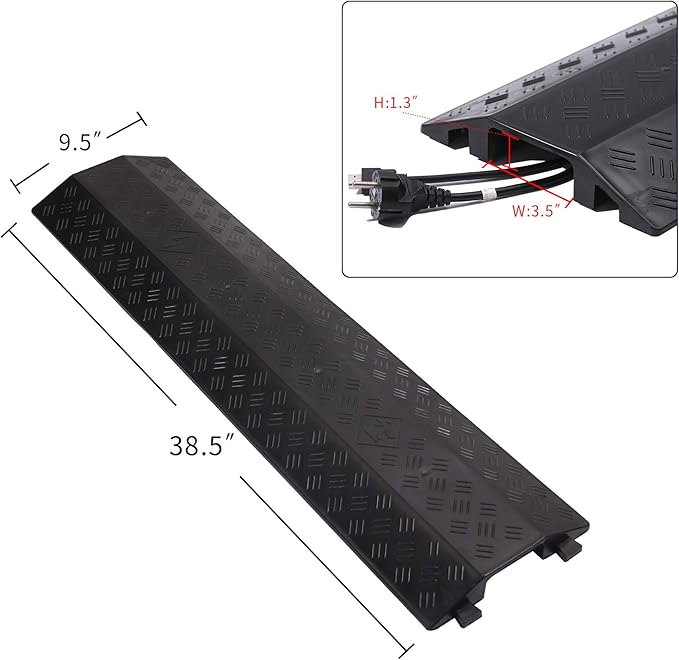 Medium 2 Pack - Floor Cord Cover Cord Protector Drop Over Drop Trak Cable Ramp