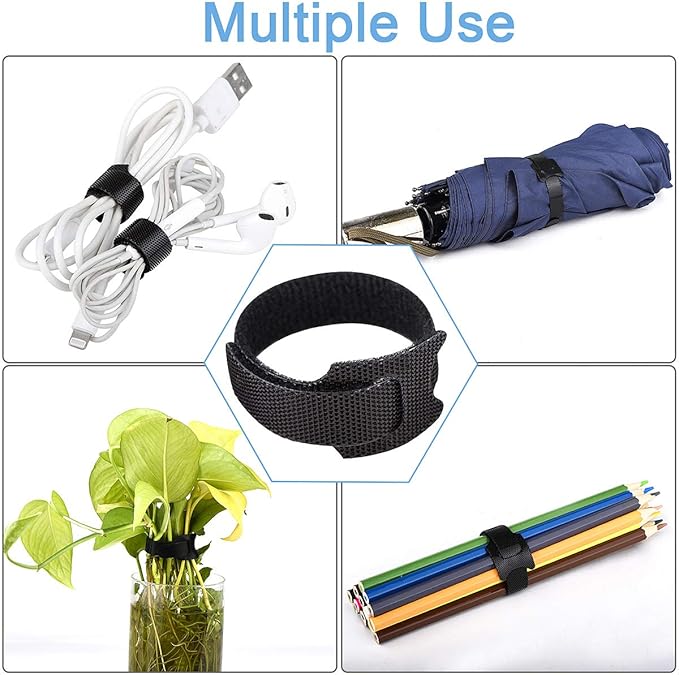 60 PCS 6 Inches Reusable Cable Ties, Adjustable Cord Straps Wire Organizer Cord